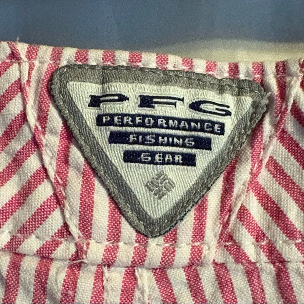 Columbia‎ PFG Womens Super Bonehead Shorts Sz 14 White Pink Striped Fishing Gear - Image 3