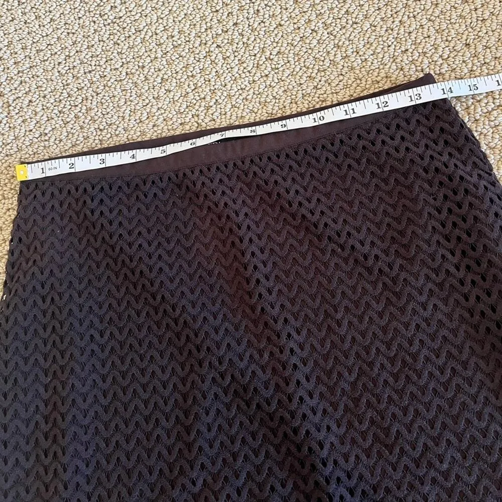 ZARA  Mini Skirt, Brown, Mesh, Pattern, Size M, Fall, Basic, Classic, Staple - Image 3