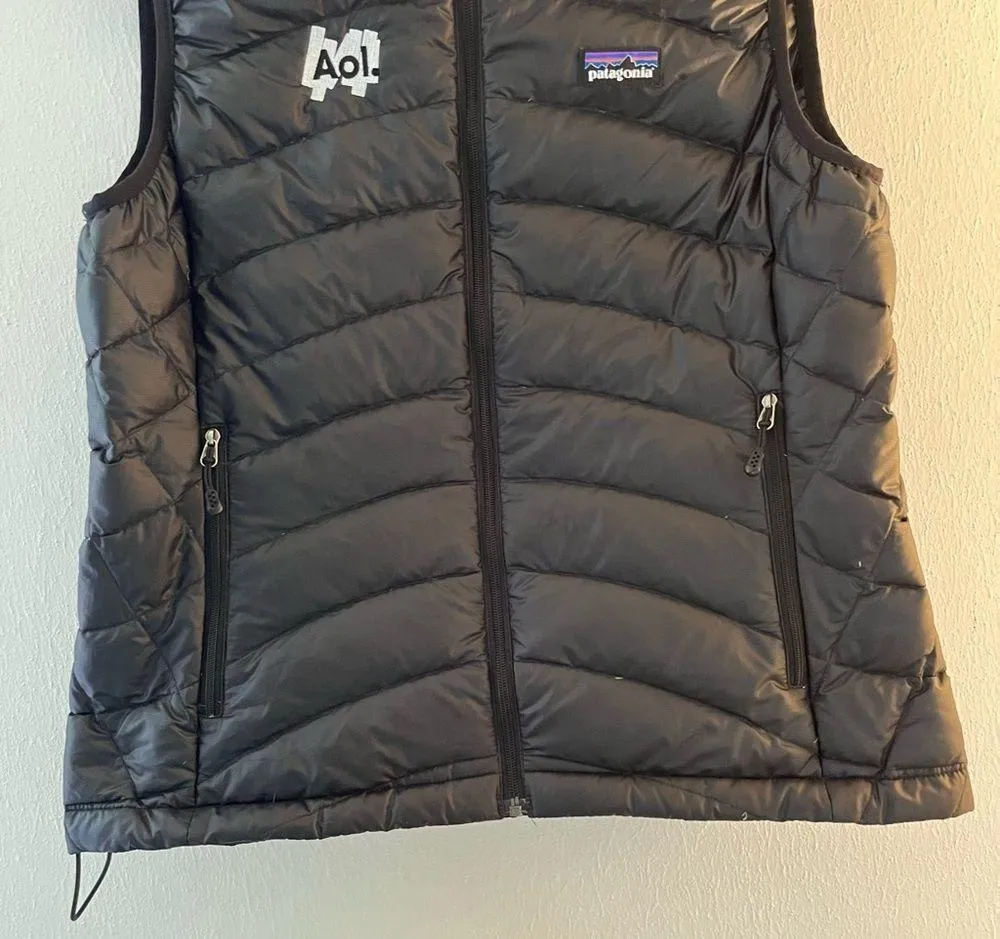 Patagonia Vest Black Women's Down Sweater Vest Sz S EUC w/ AOL Logo SOLD OUT! - Image 5