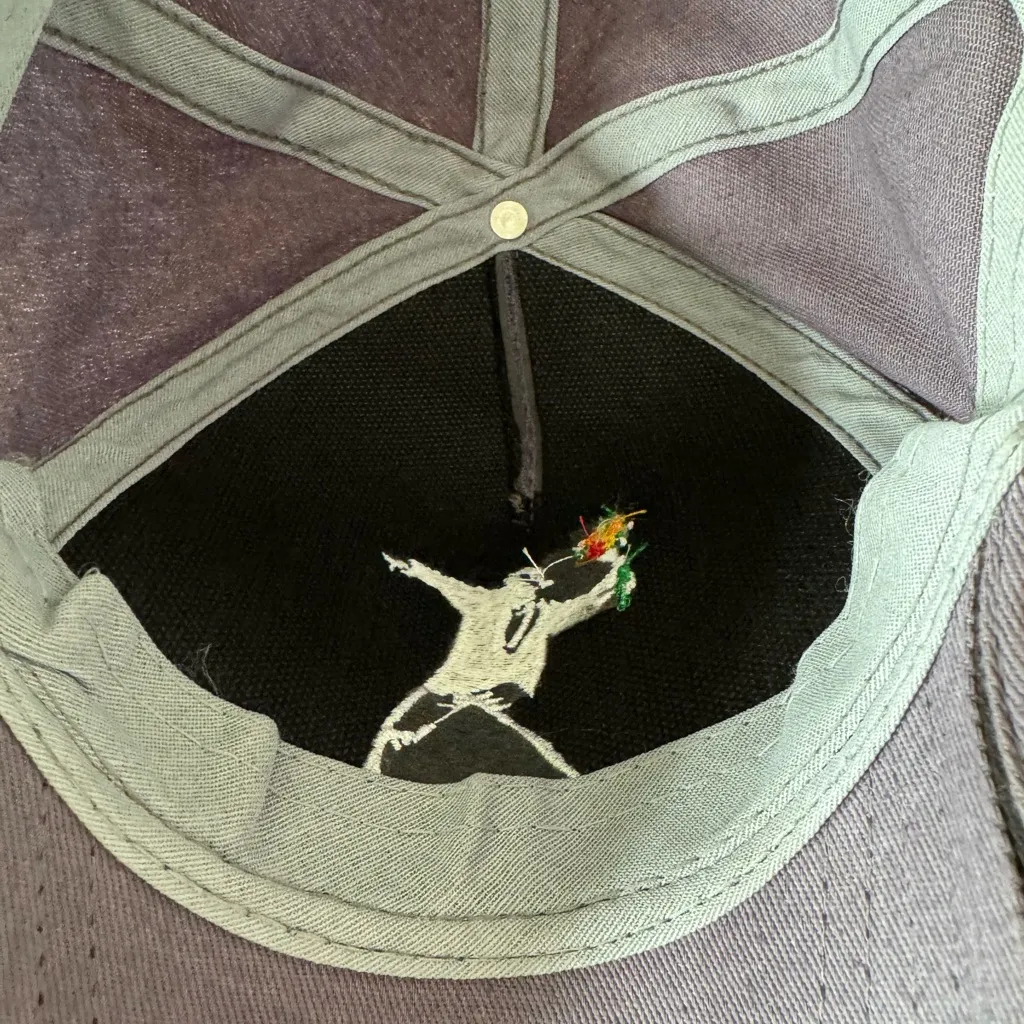 Flower thrower blue gray hat Adjustable back - Image 3