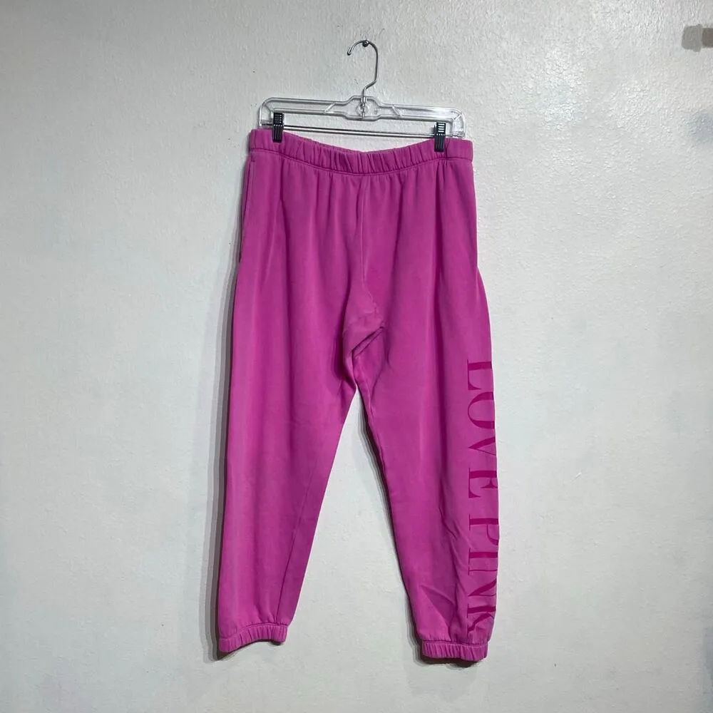 Victoria's Secret Pink Hot Pink Logo Joggers Sz L Size L - Image 2