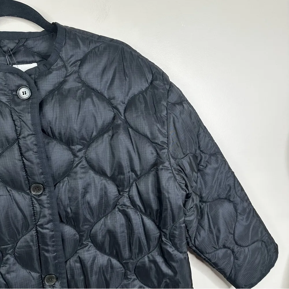 NEW Aritzia Babaton Evergreen Quilted Jacket Womens 2XS Black Oversized Coat - Image 5