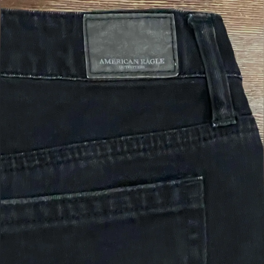 American Eagle AE Hi Rise Festival Mini Black Denim Skirt, Raw Hem, Size 6 -EUC - Image 10