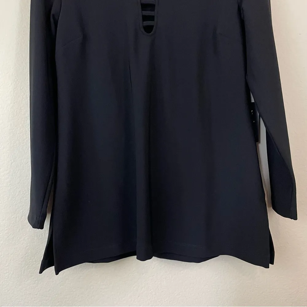 NWT Boston Proper Black Wrinkle Free Long Sleeve‎ Cut Out Top Size Medium - Image 5