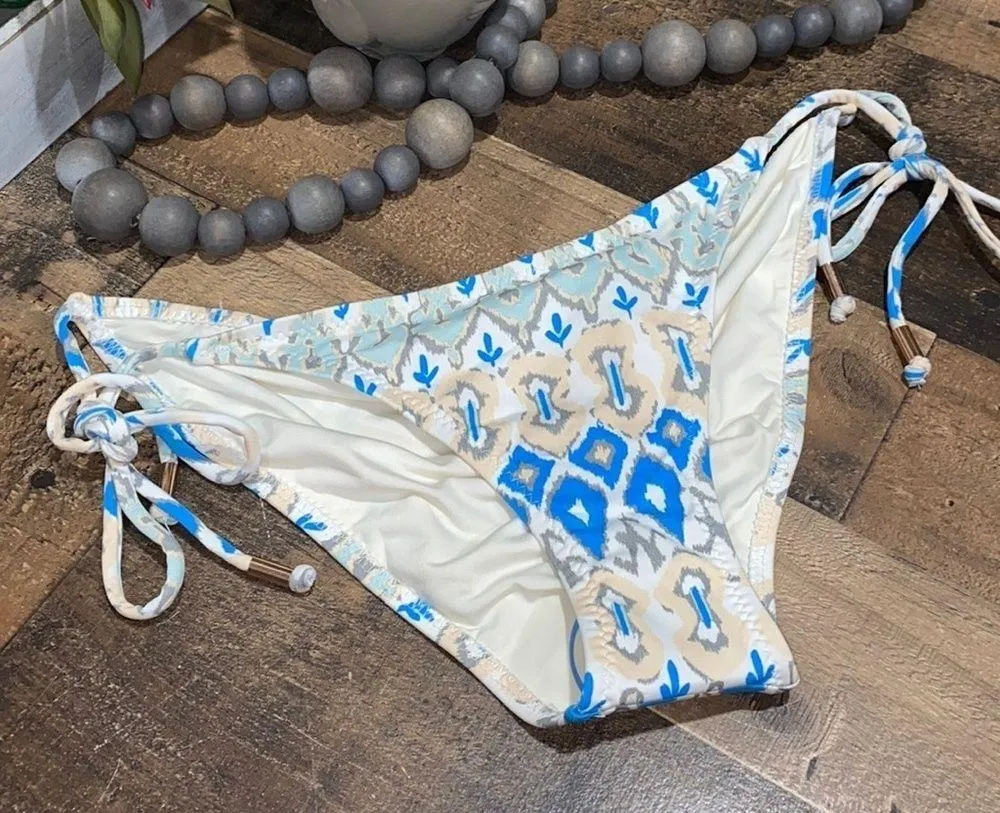 Eberjey‎ bikini bottoms NEW large bleached blues Kate Large adjustable sides - Image 2