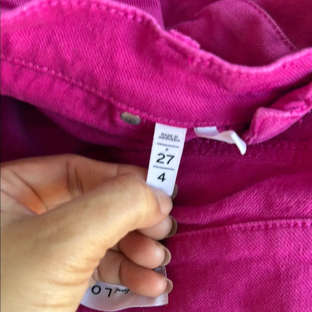 LOFT Pink Ankle Cropped Jeans - Image 7