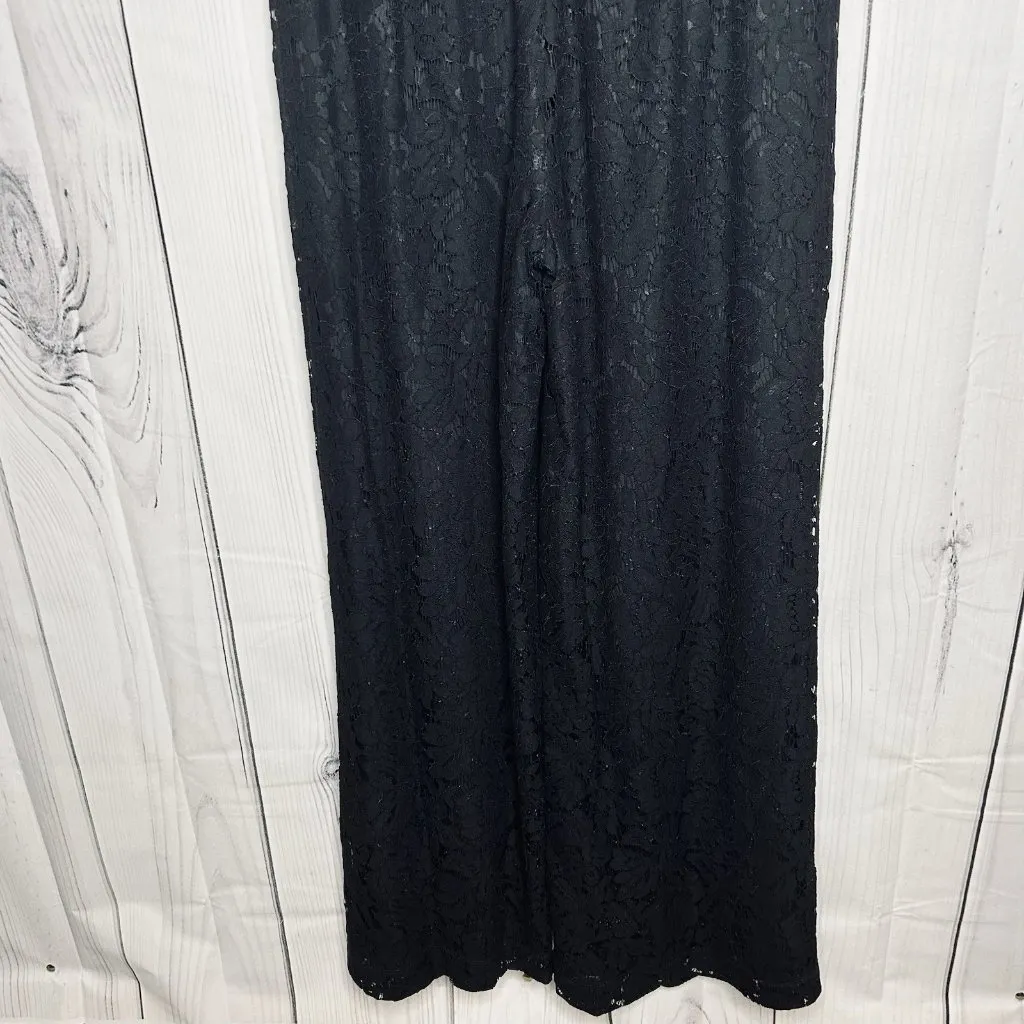 Antonio Melani Womens Jumpsuit Full Lace Round Neck Shortsleeve Black Sz 6 - Image 13