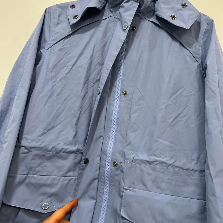 Barbour‎ Womens Deepsea Jacket 8 NWT Waterproof Soft Shell Hood Outerwear Blue - Image 3