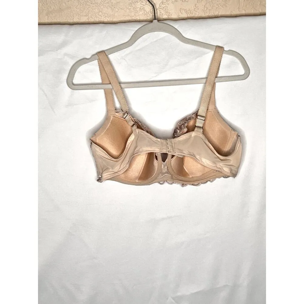 Soma bra size 40D beige lacy underwire balconette sexy coquette feminine - Image 2