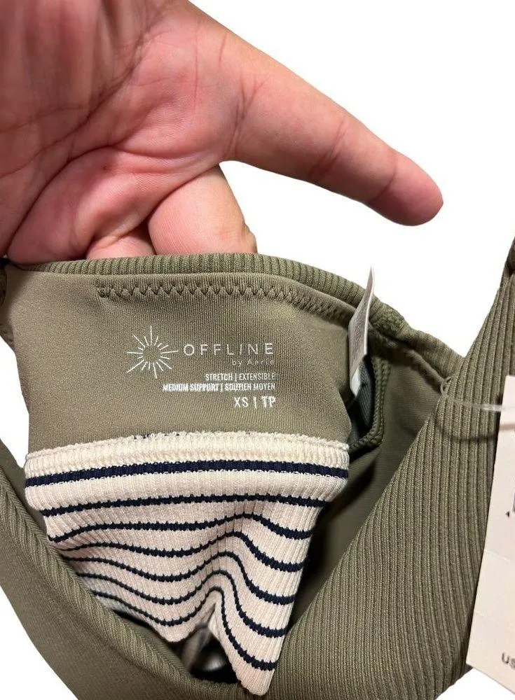 Aerie  Medium Support Long Line Bra Size XS with pads NWT - Image 4