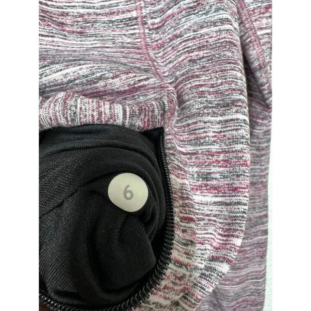Lululemon Womens 6 Runderful 1/2 Zip Space Dye Berry Running Pullover Top - Image 4