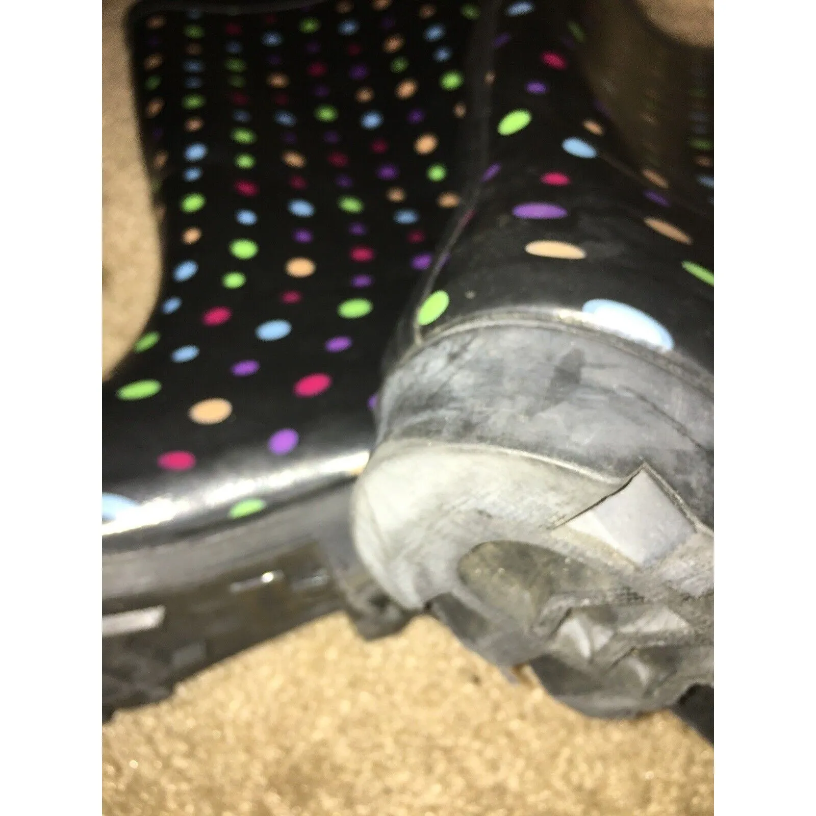 Merona Women's Polka Dot Rain Boots Rubber Boots Water Black Size 9 - Image 10