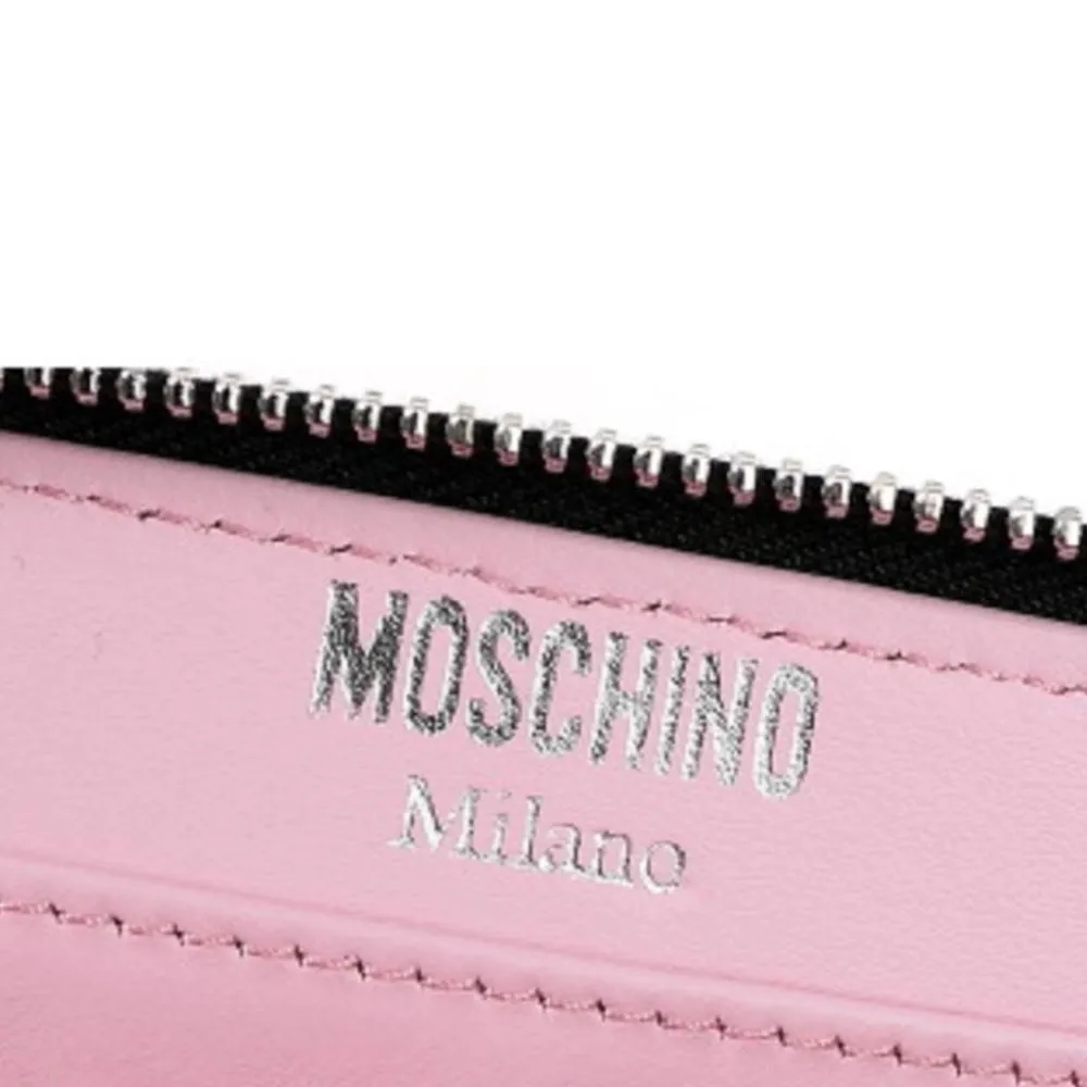 💕MOSCHINO💕 Space Ship Bear Zip Around Wallet Pink NWT 100% Leather - Image 5