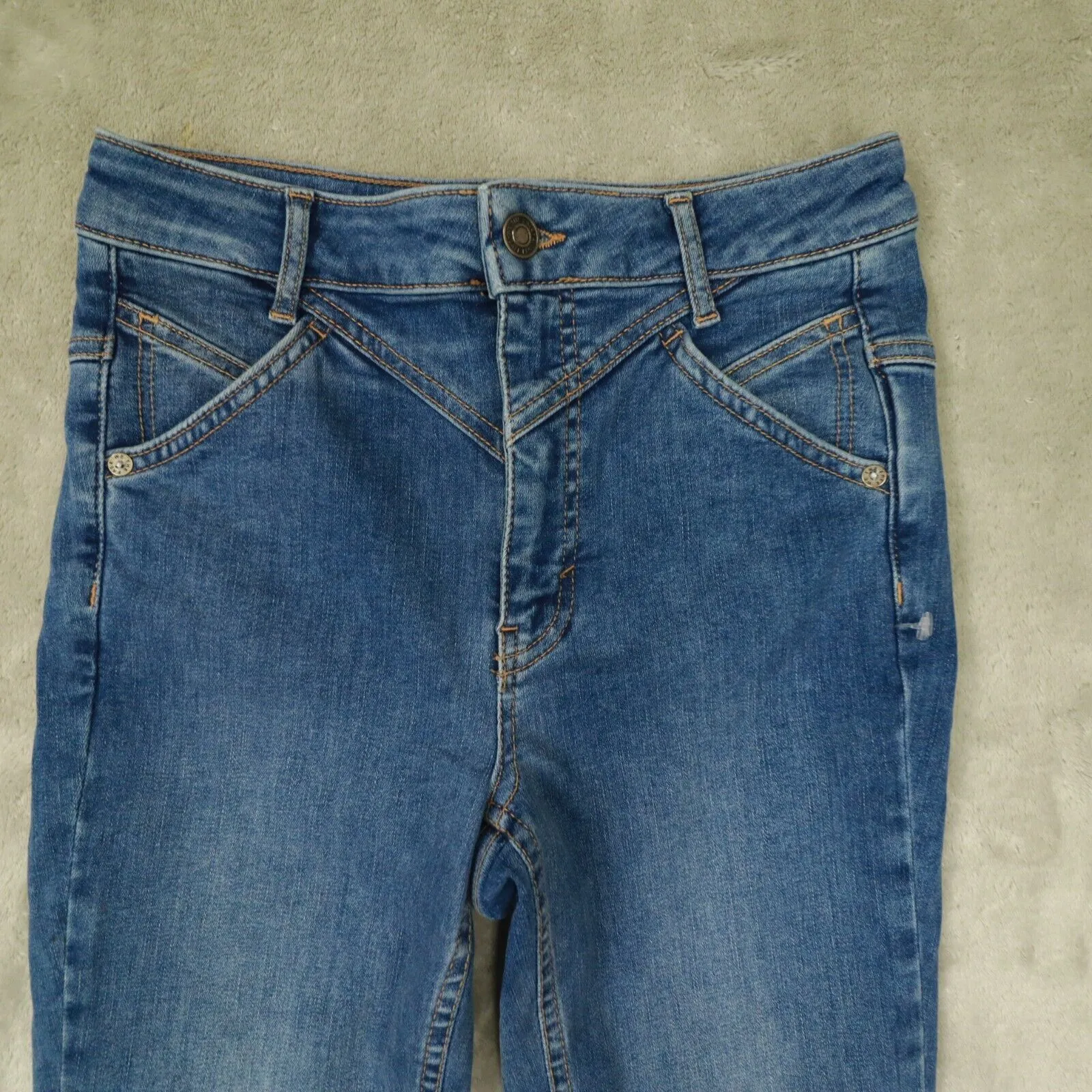 We‎ The Free People Riley Skinny Blue Jeans Back Seam High Rise Stretch Size 27 - Image 2