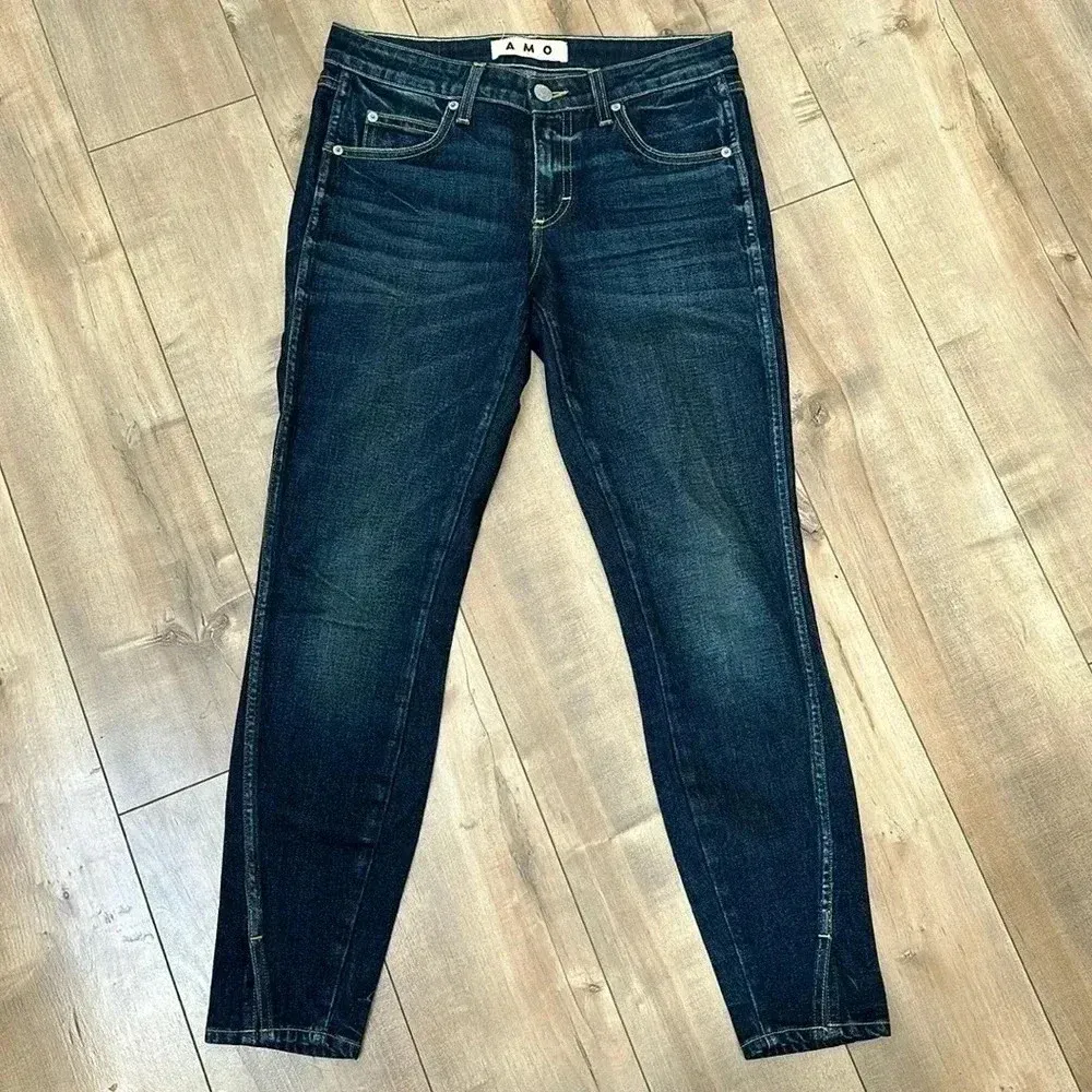 AMO Jeans Twist Cropped Jeans in True Blue Sz 27 - Image 3