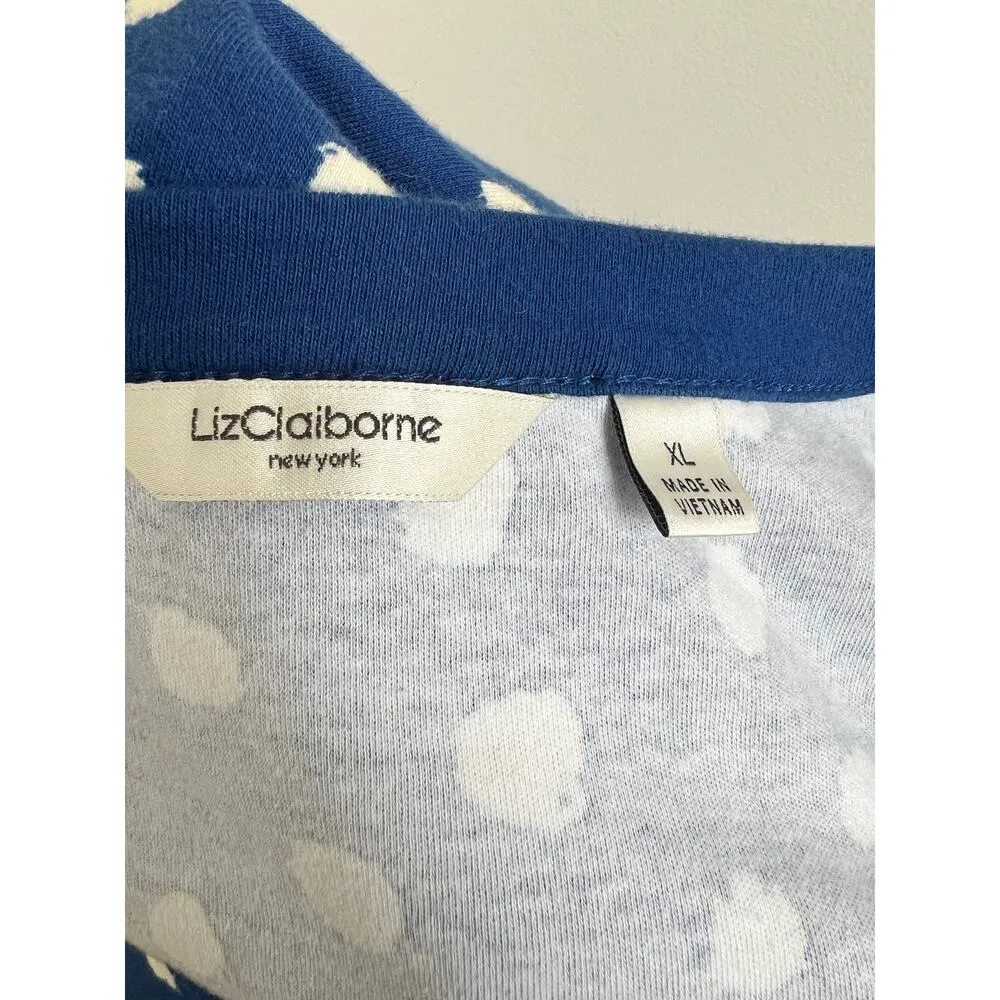 Liz Claiborne 100% Cotton Polka Dotted 3/4 Sleeve Knee Length Dress XL - Image 5