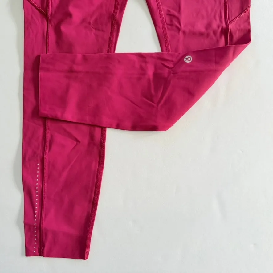 Fast & Free 7/8 Legging Size 8 Ruby Red Magenta Pink Nulux High Rise Run Gym - Image 7