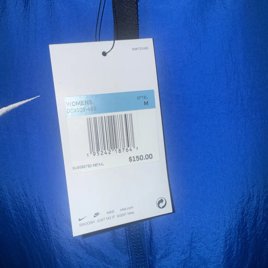 NWT Nike Women's Jacket M Long Dugout Bench Blue Zip DC9103-657 Softball Jacket - Image 4