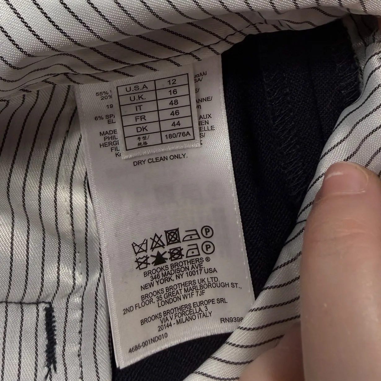 Brooks Brothers Red Fleece Navy Wool Blend Flared Trousers Size 12 Blue - Image 5