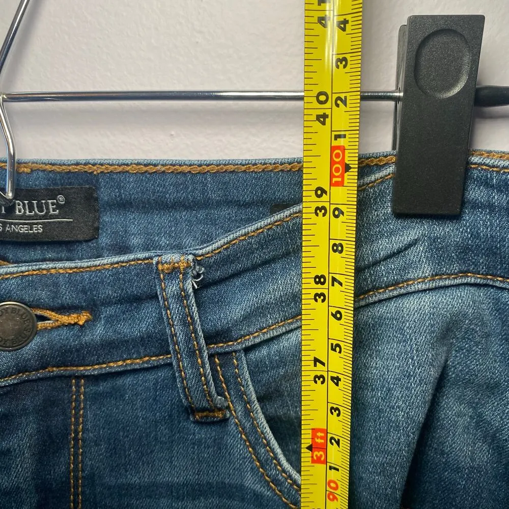 Judy Blue Women's size 13 / 31 Skinny Fit Medium Wash Distressed Cheetah Jeans - Image 11