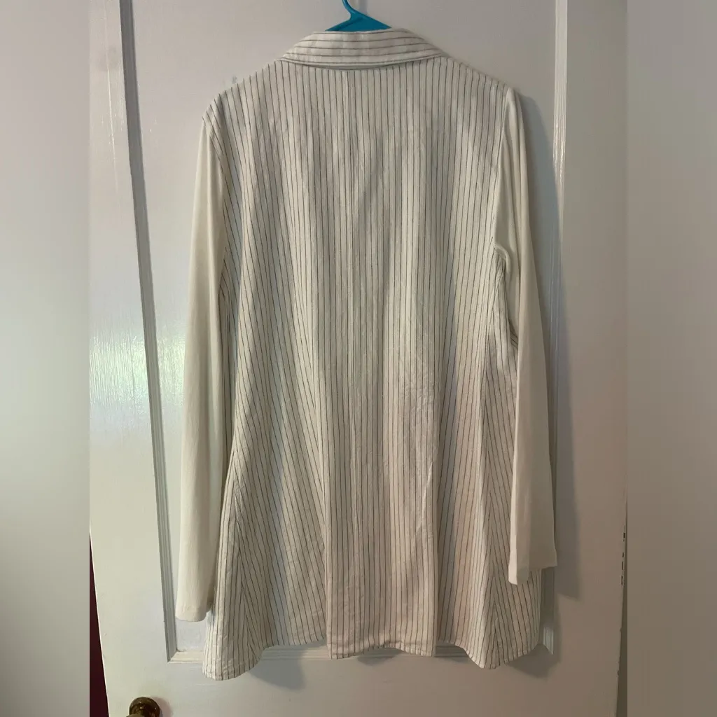 Soft Surroundings Striped Cotton Flax Shirt Jacket Lightweight Longsleeved XL - Image 5
