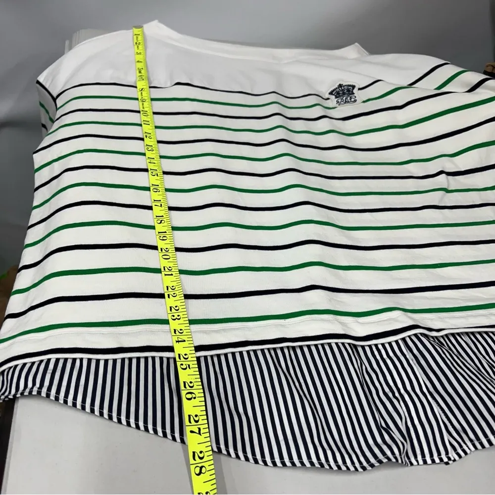 Lauren Ralph Lauren 3x Women's 100% Cotton 3/4 Sleeves Striped pullover top FLAW White - Image 12