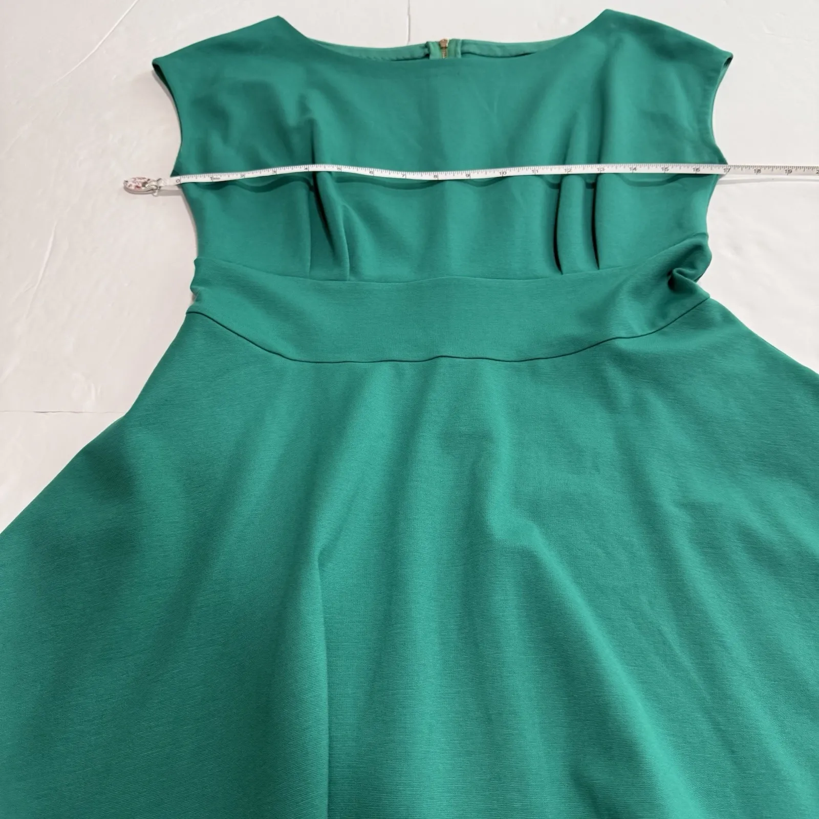 Kate Spade Green Fiorella Ponte Knit Sleeveless Flare Dress MEDIUM Pockets - Image 9