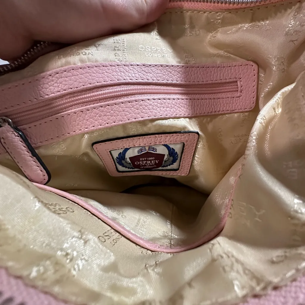 Osprey London Pink The Stella Leather Hobo Bag - Image 8