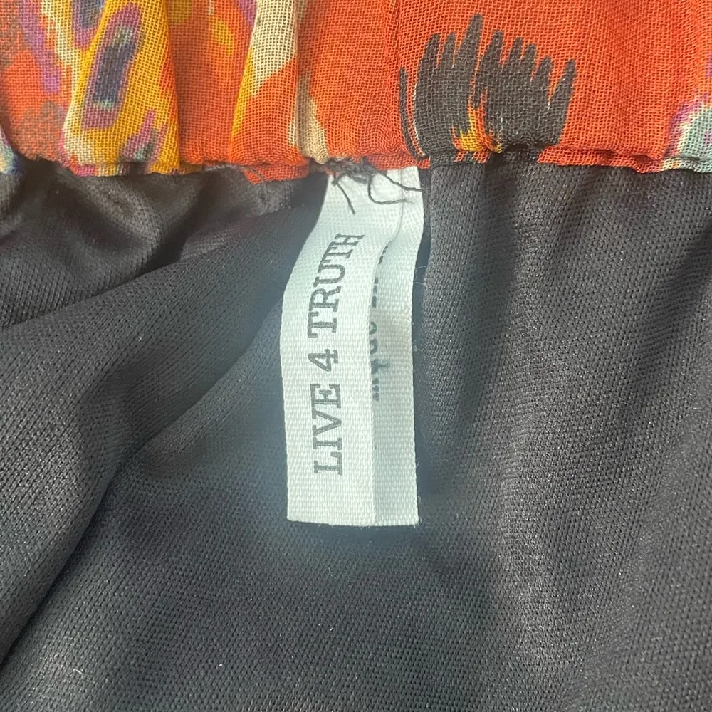 Live 4 Truth  Abstract Boho Hippie Midi Skirt Lined Size 1 Button Front - Image 6