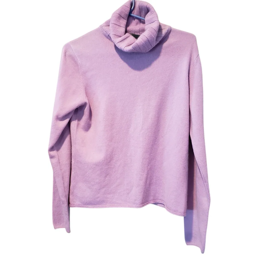 Griffen 100%Cashmere Lavender Turtleneck Sweater Purple Size L - Image 4