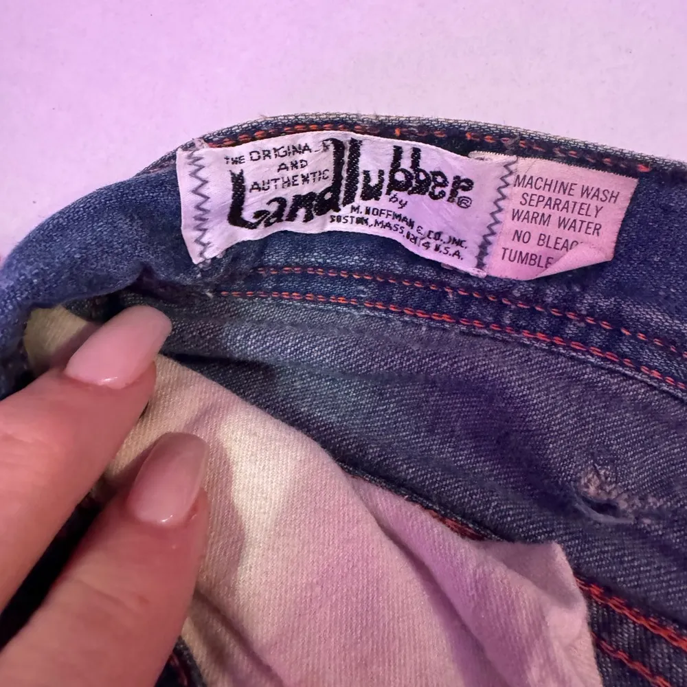 My Vintage Landlubber jeans modified into a skirt in 1977 by HighTide Leather Co Blue Size 4 - Image 4