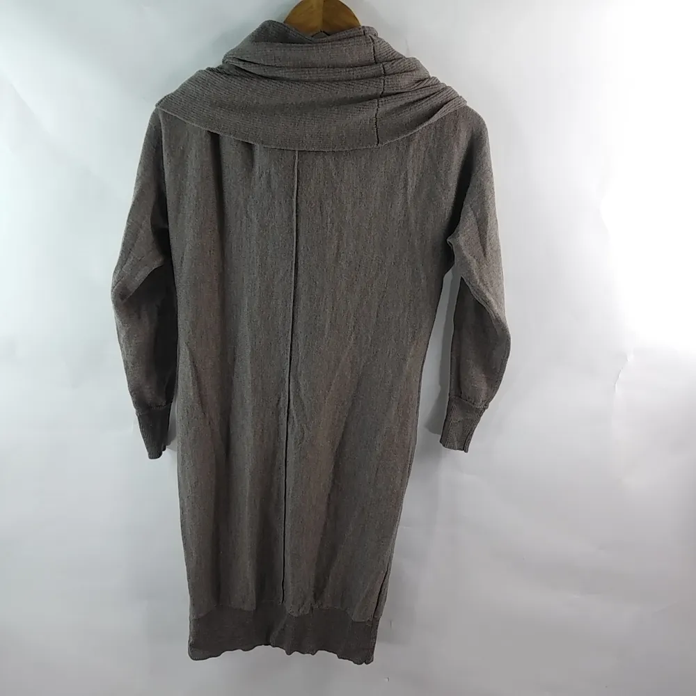 Tahari XS Mocha Cowl Neck Wool Knit Dress - Image 3