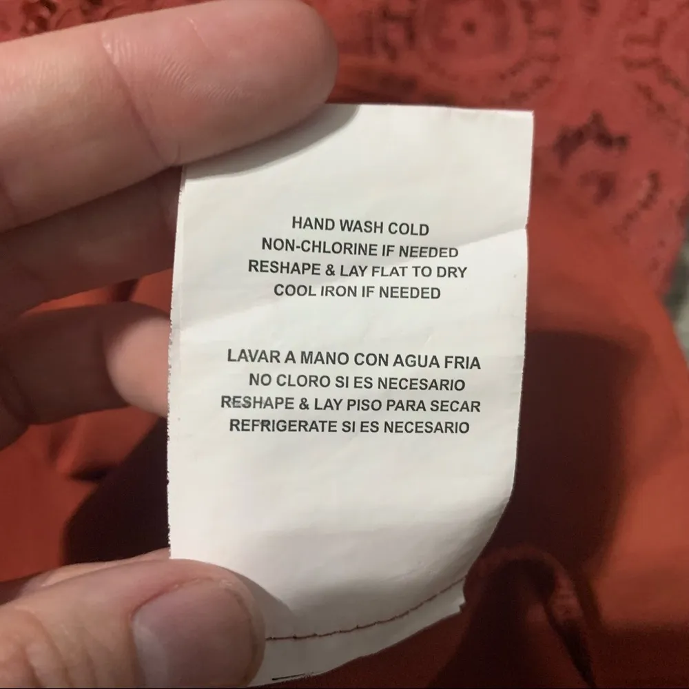 Taylor & Sage Orange Lace Long Sleeve Dress; Small Women’s Pit - Image 8