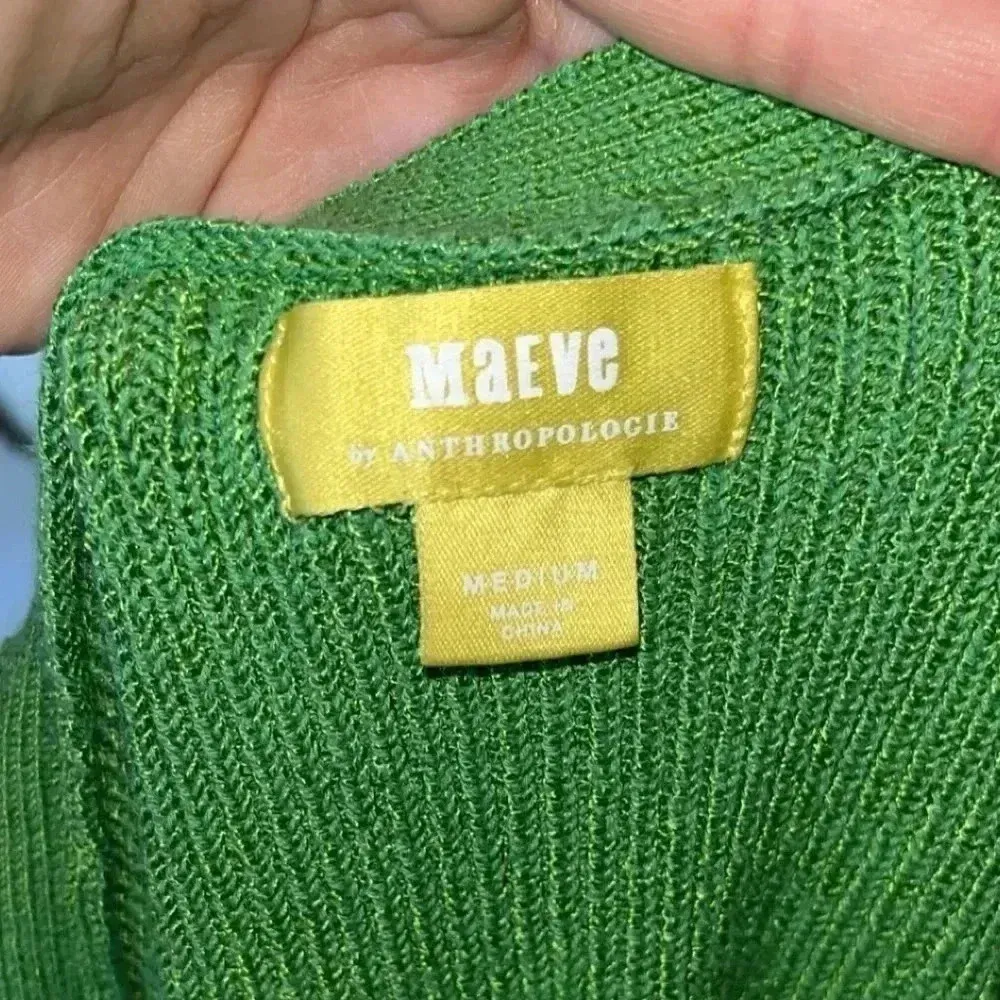 Maeve by  “Everyday Maryanne” Bright Green Sweater Tank Top  SIZE M - Image 8