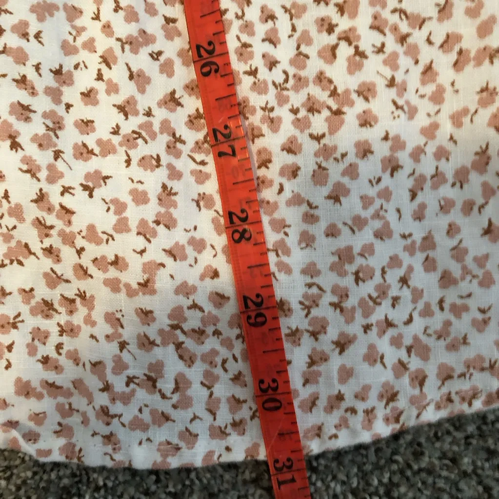 French Connection ivory floral print linen faux wrap mini dress size 8 - Image 6