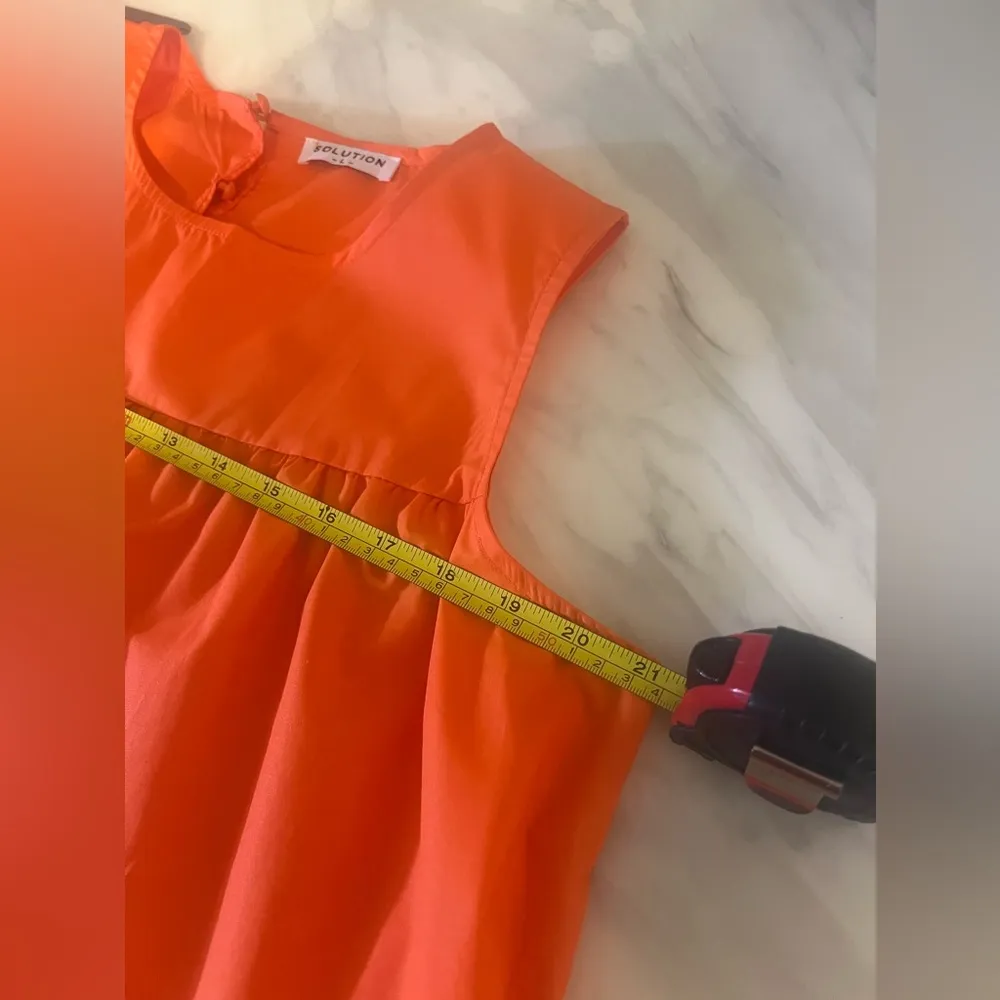 Solution Mini Dress True Orange Color 3 Tiered Lightweight Sleeveless Size L Size L - Image 8