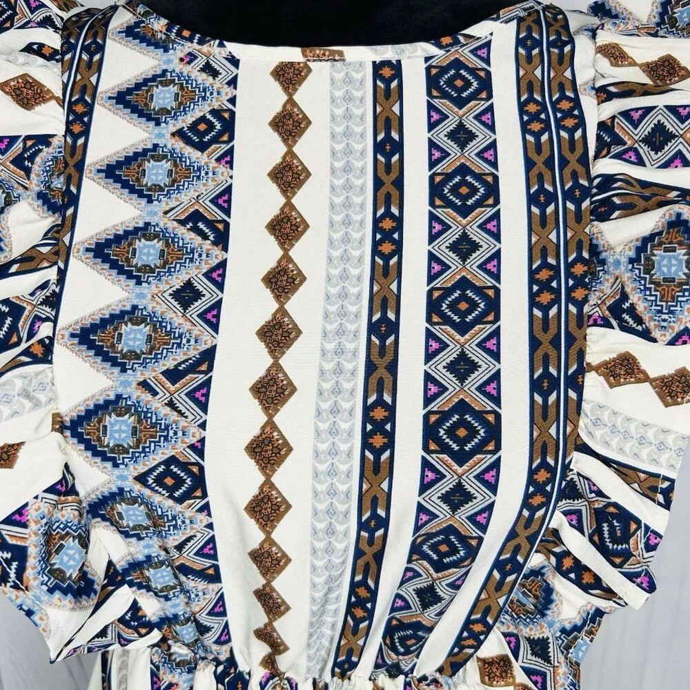 Shein Geometric Print Maxi Dress Women’s Multicolor Casual Dress New Sz M - Image 4