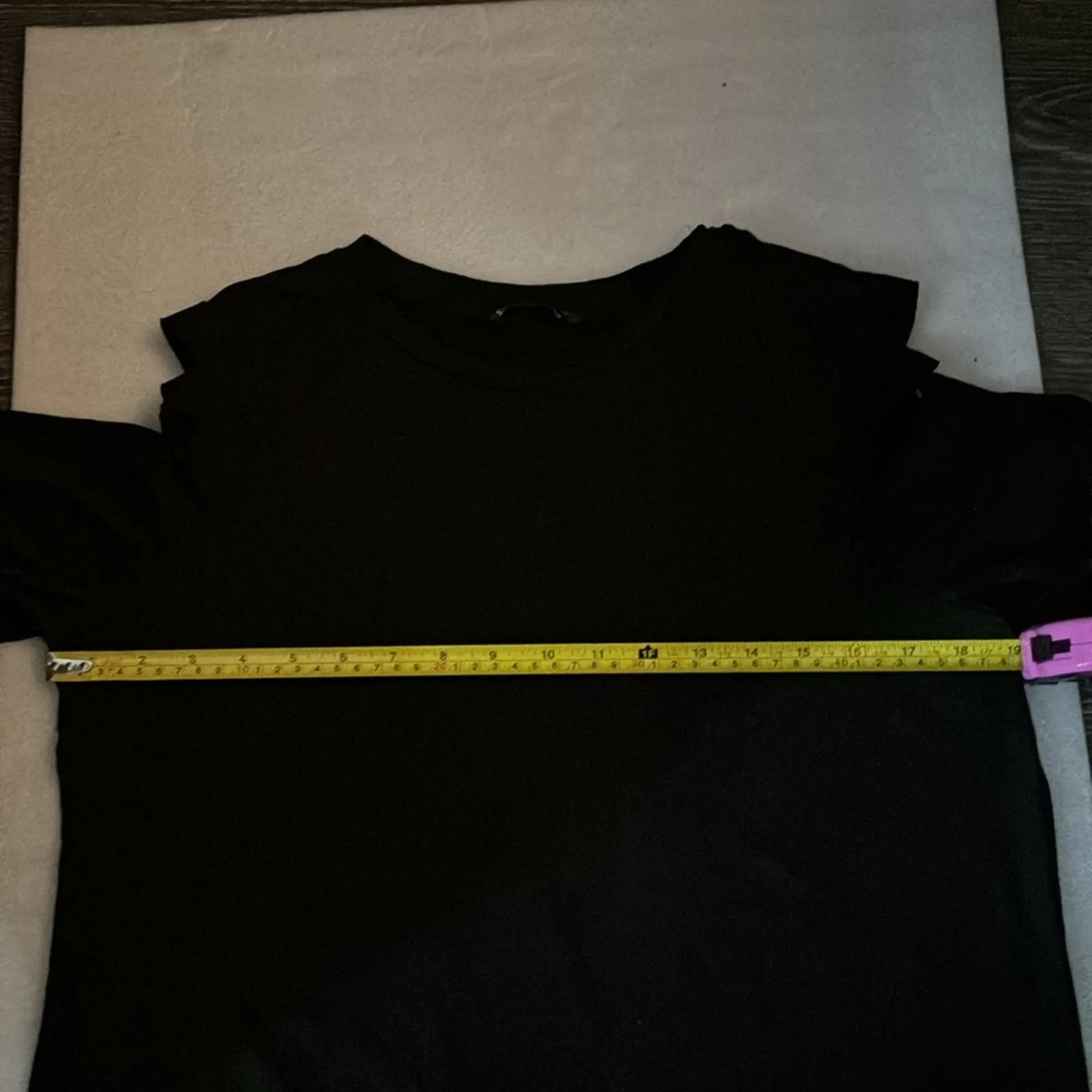 SHEIN Ripped Distressed Black T-Shirt Dress Tunic M Bikercore Rocker Grunge Punk - Image 7