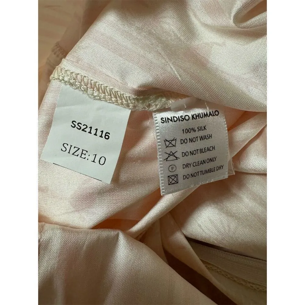 Sindiso Khumalo NWT Pink Ruffled Silk Mini Dress Size UK 10/US 6 Pink - Image 6