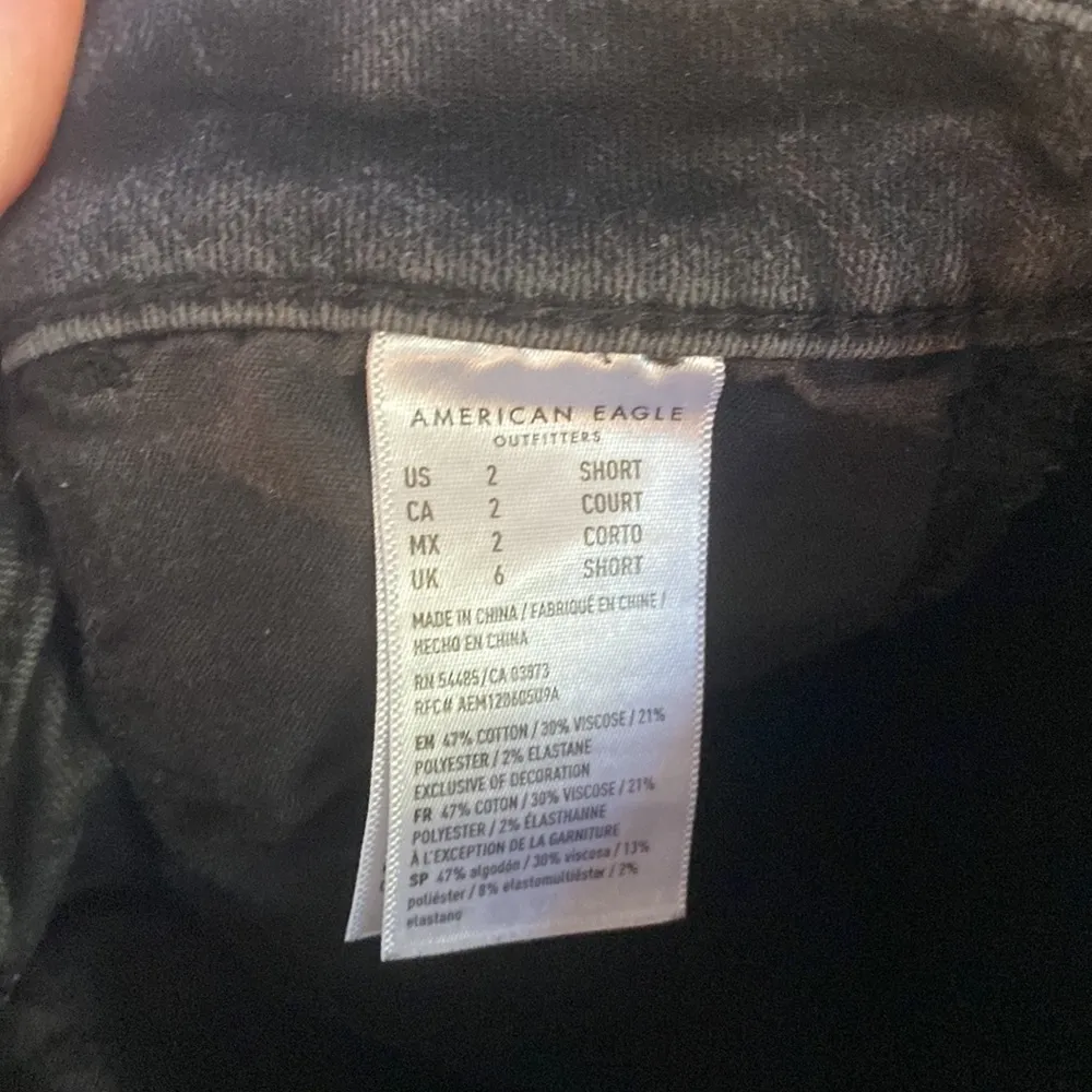 American Eagle super hi rise black distressed ripped skinny jeans - Image 7