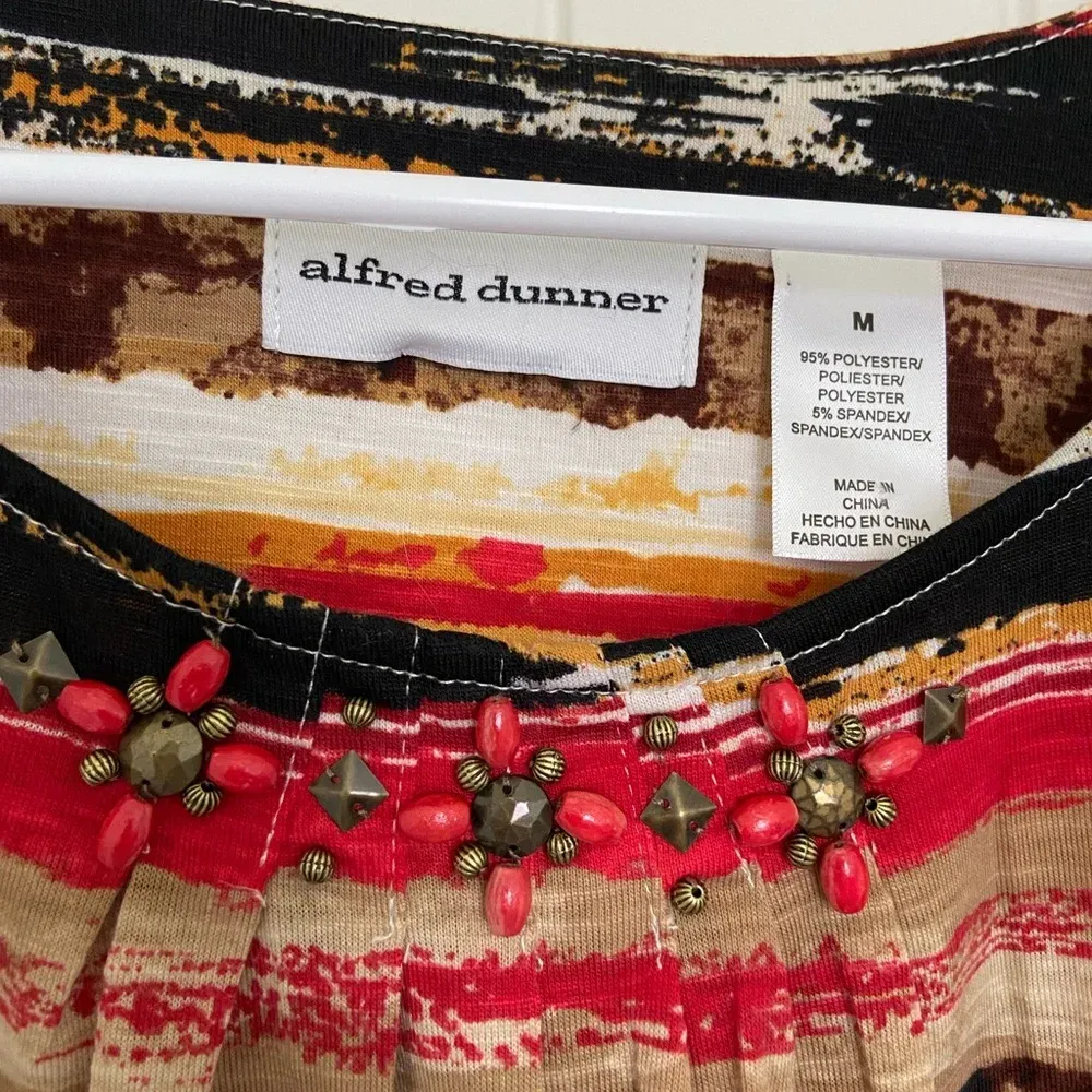 EUC | Alfred Dunner women’s multicolored‎ beaded blouse — medium - Image 3