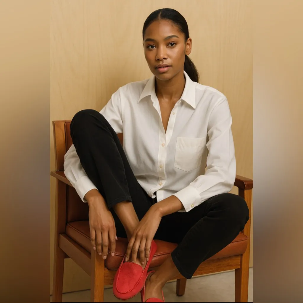 Cole Haan Red Suede Loafers.      Size-9B - Image 2