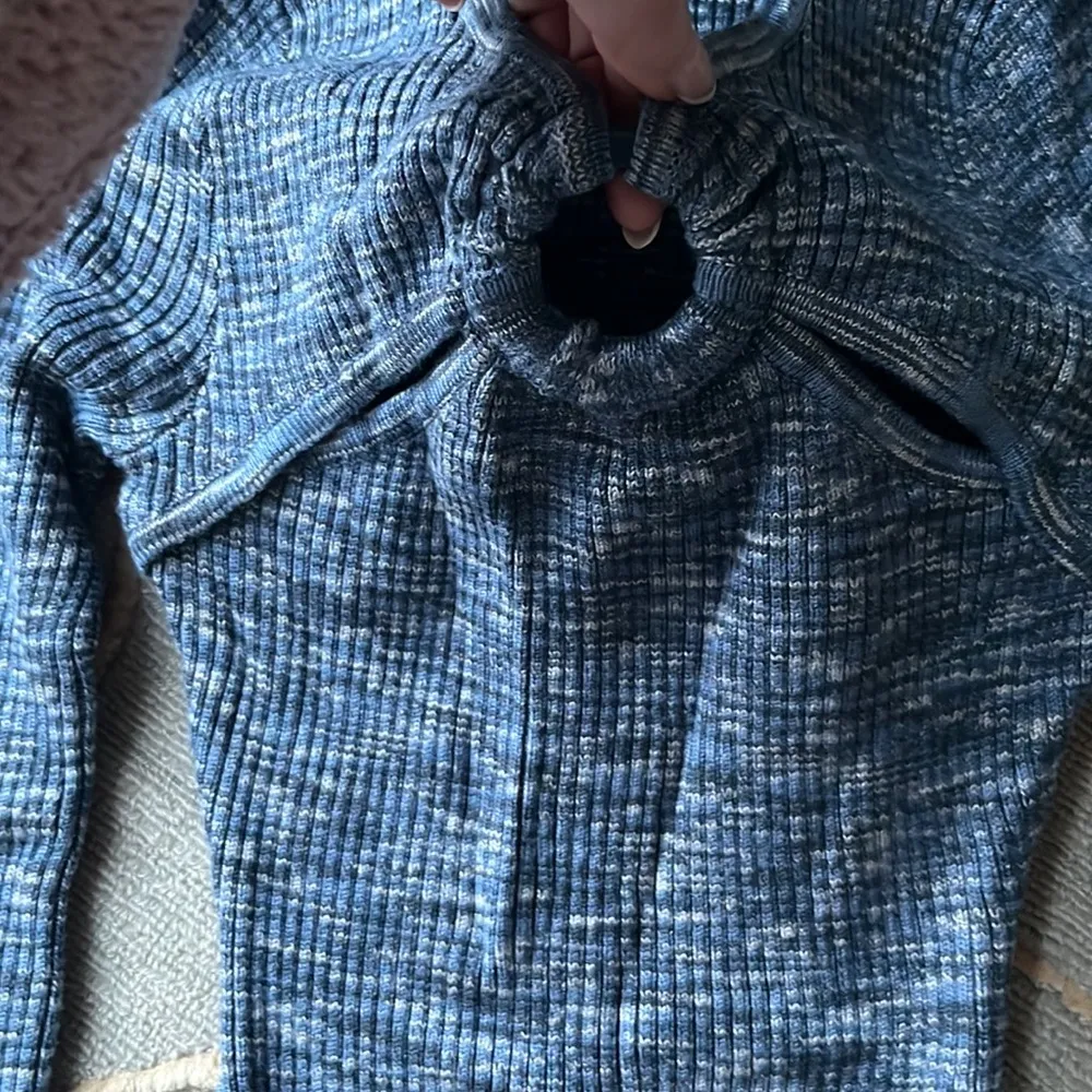 🆕 Abercrombie & Fitch | Blue Knit Sweater Bodysuit O- Ring XXS - Image 5