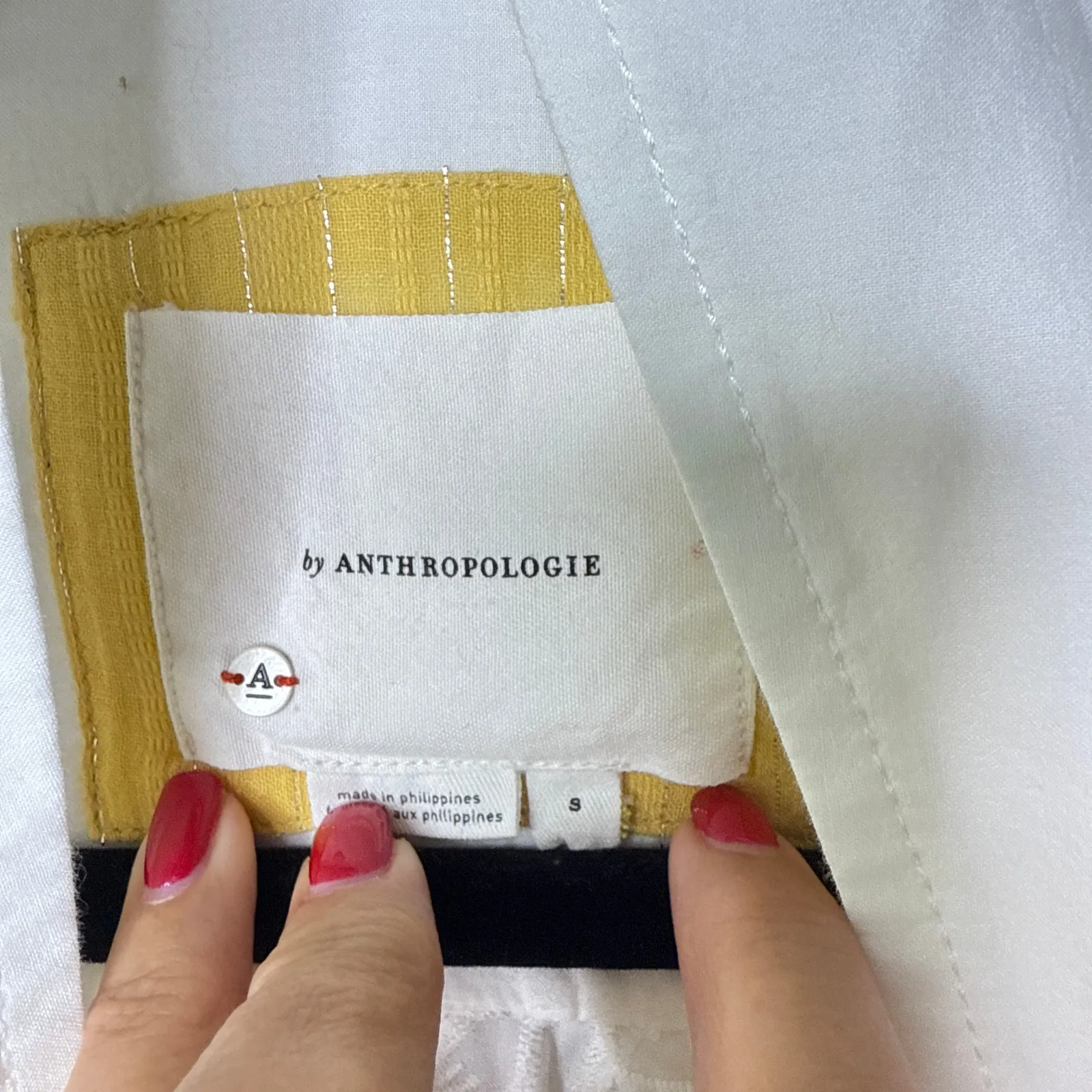 Anthropologie Eyelet Anorak Cotton Jacket Small Feminine White Boho‎ OB978483 - Image 11