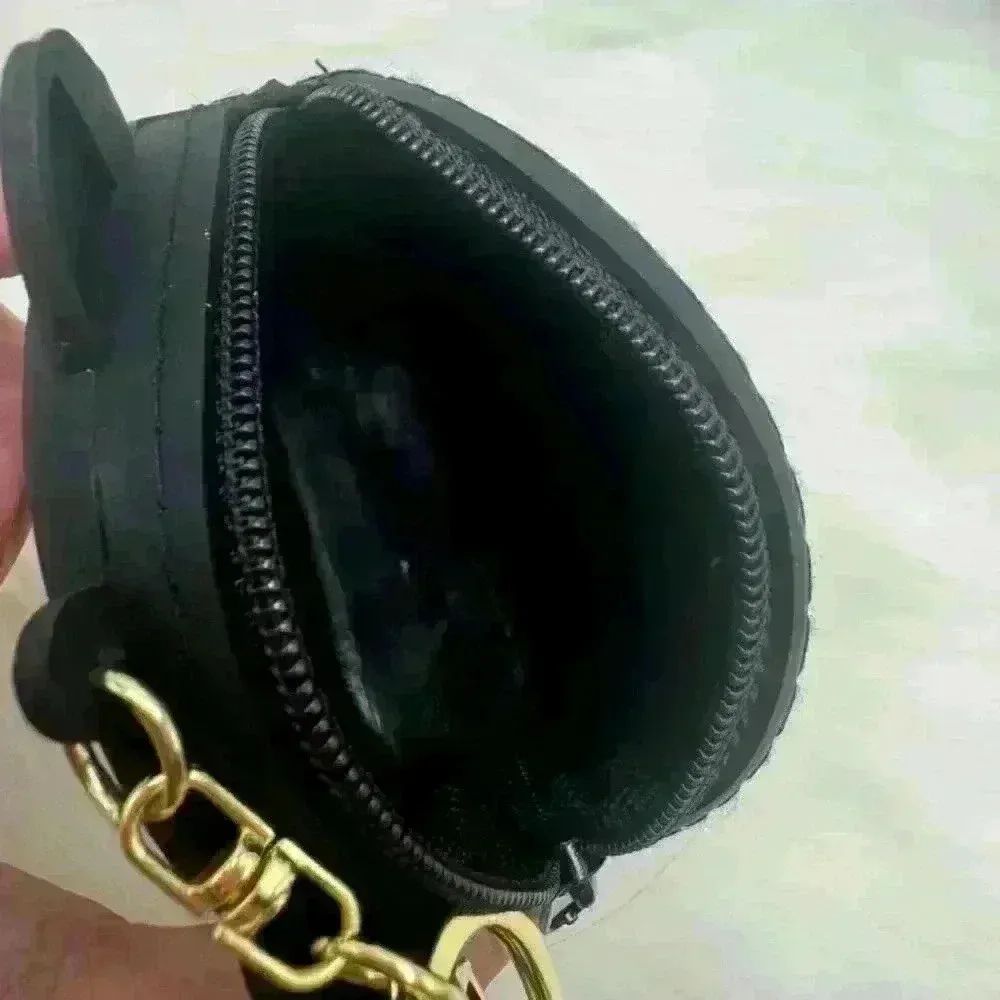 Mini Size Black Cat Silicone Coin Purse With Keychain - Image 5