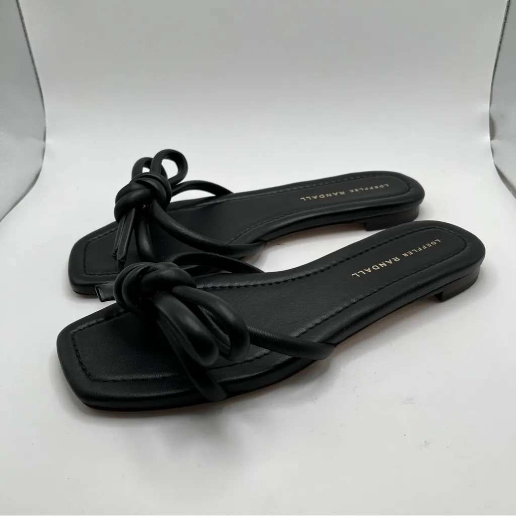 Loeffler Randall Hadley Bow Slide Sandal black leather size 7.5 - Image 4