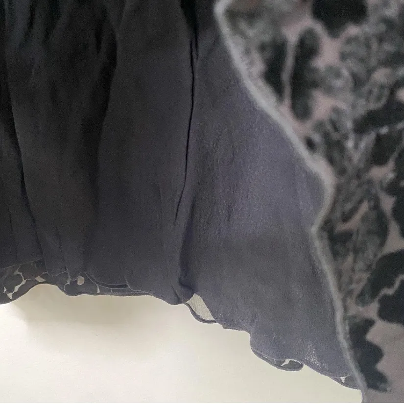 Hale Bob Lace Velvet Silk Blend Long Sleeve Dress M - Image 8