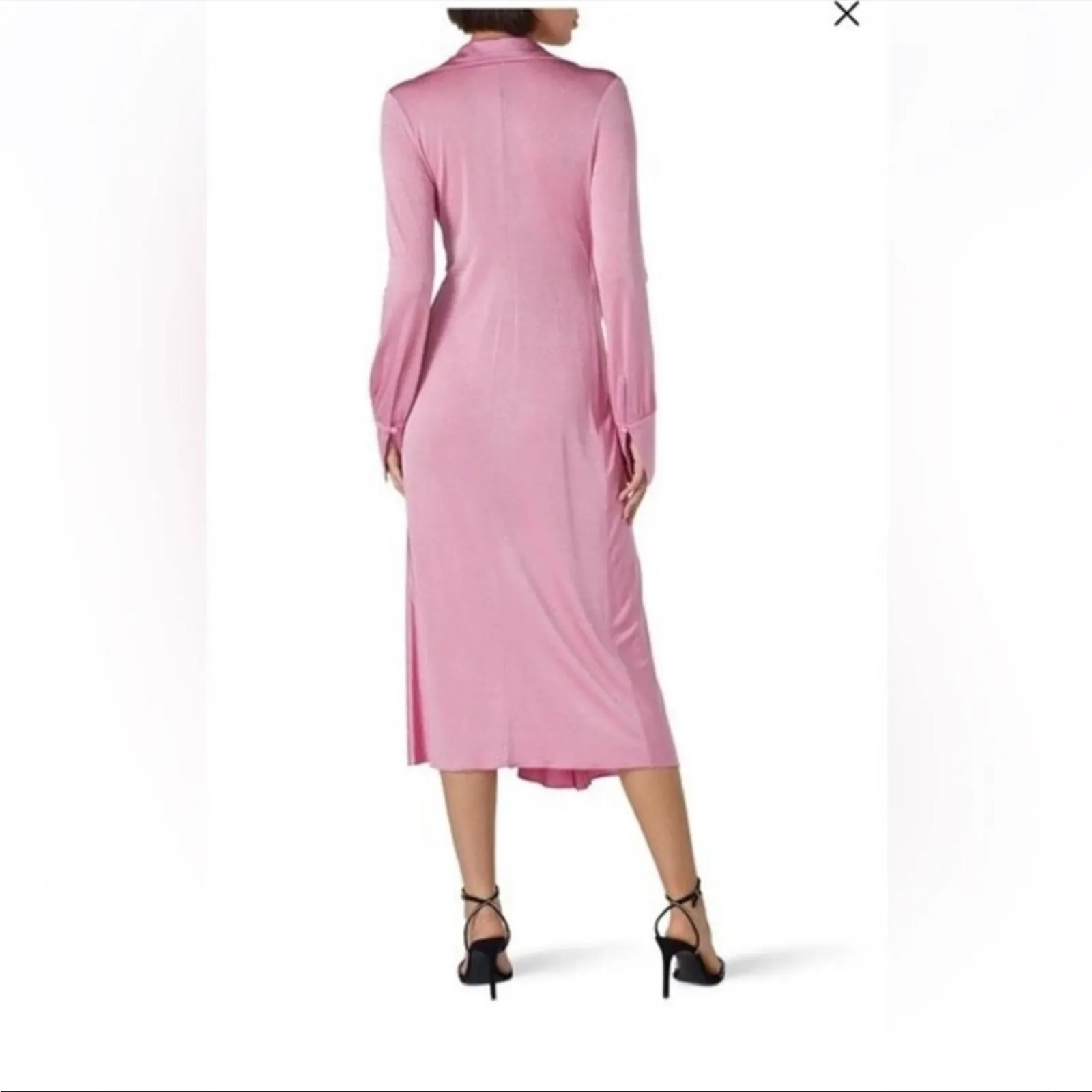 Dodo Bar Or Lorenne pink draped long sleeve midi dress Size 10 - Image 7