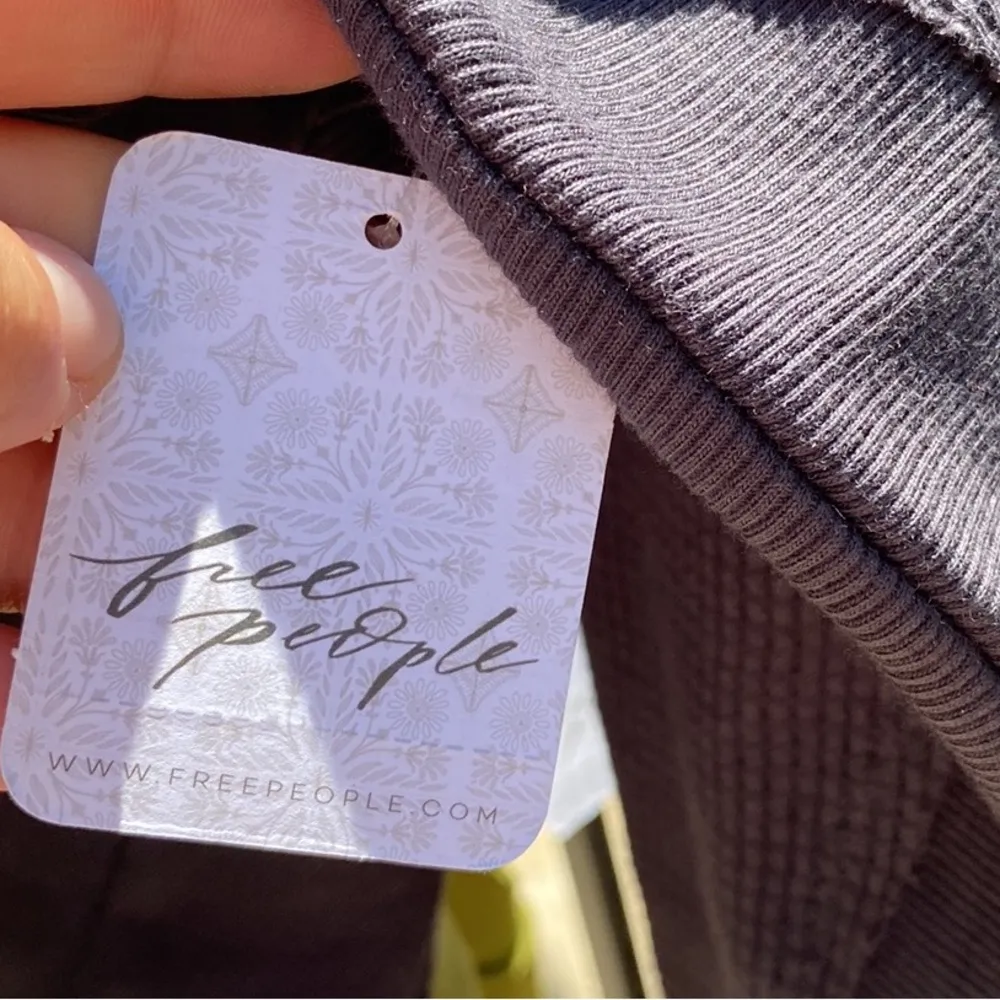 NWT Free People Womens size XS black oversized Santa Clara thermal top - Image 8