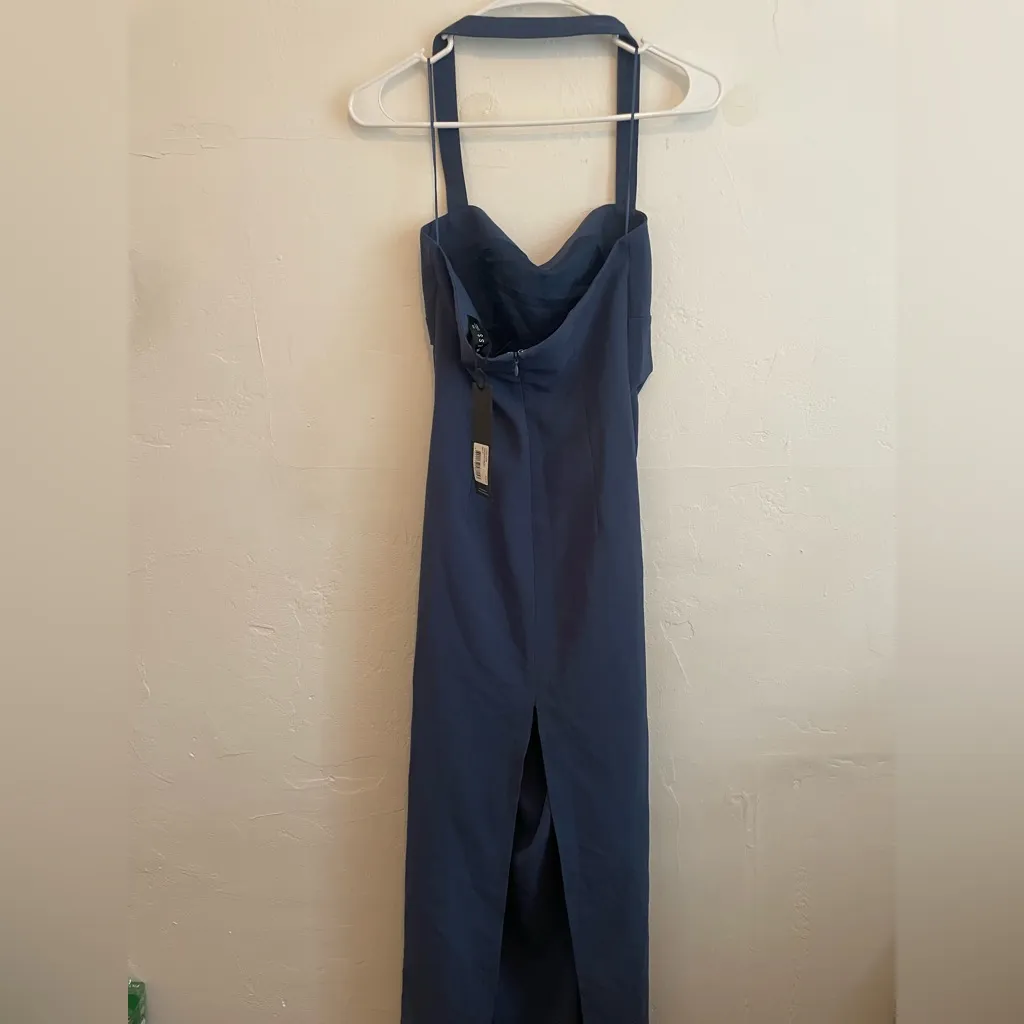 Lioness Strapless Blue Halter Maxi Dress - Image 6